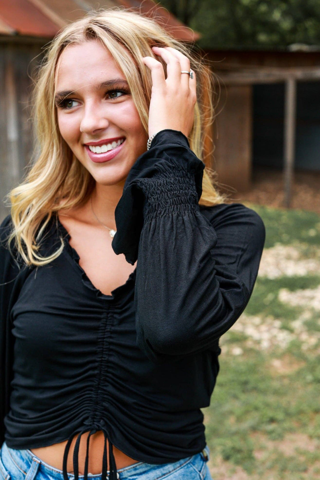 Let's Go Ladies Contemporary Top in Black: Black / 2X-Large