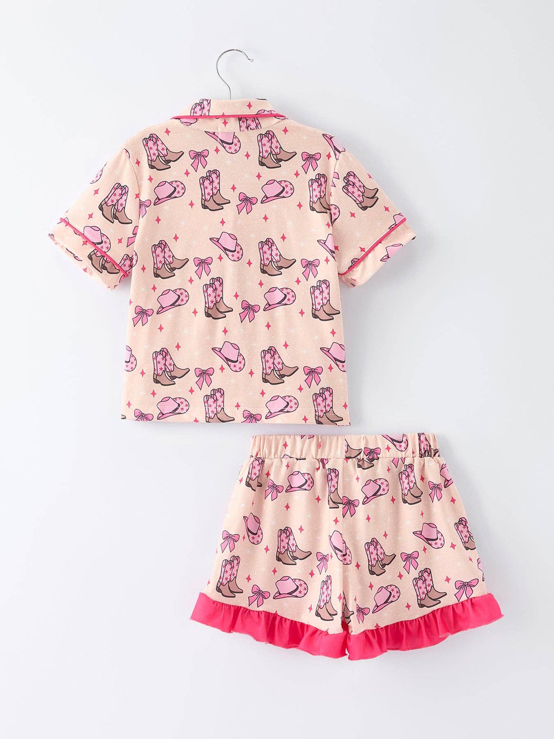 Mommy & Me Western Print Ruffle Pajama Set: MOM