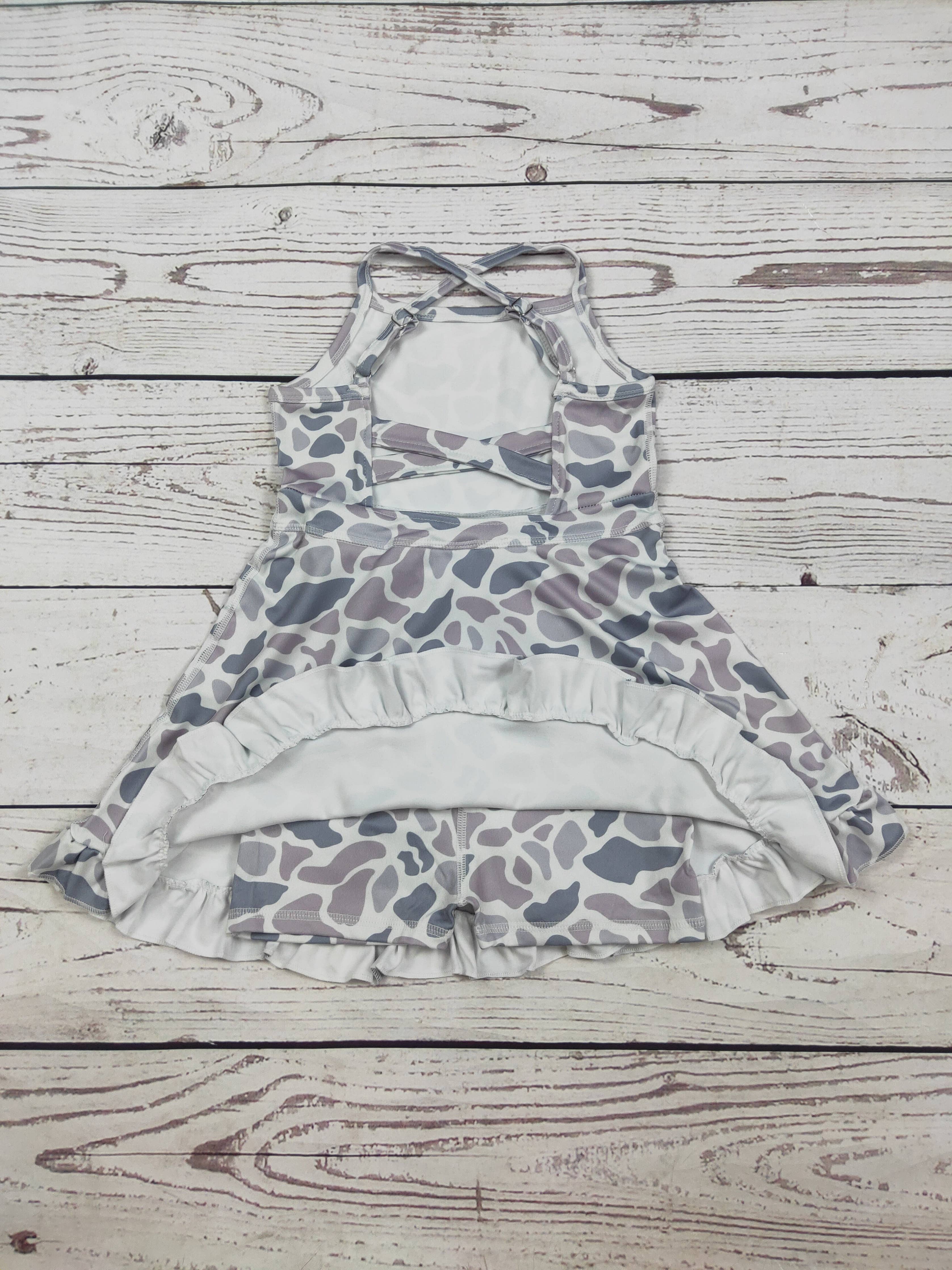 Girls Camouflage Printed Athletic Dresses