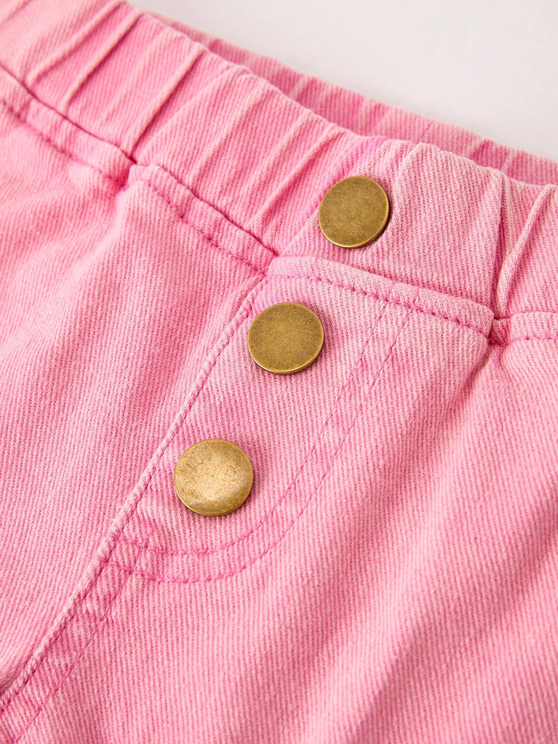 Pink Bell Bottom Jeans With Cargo Pockets And Frayed Hem Detail