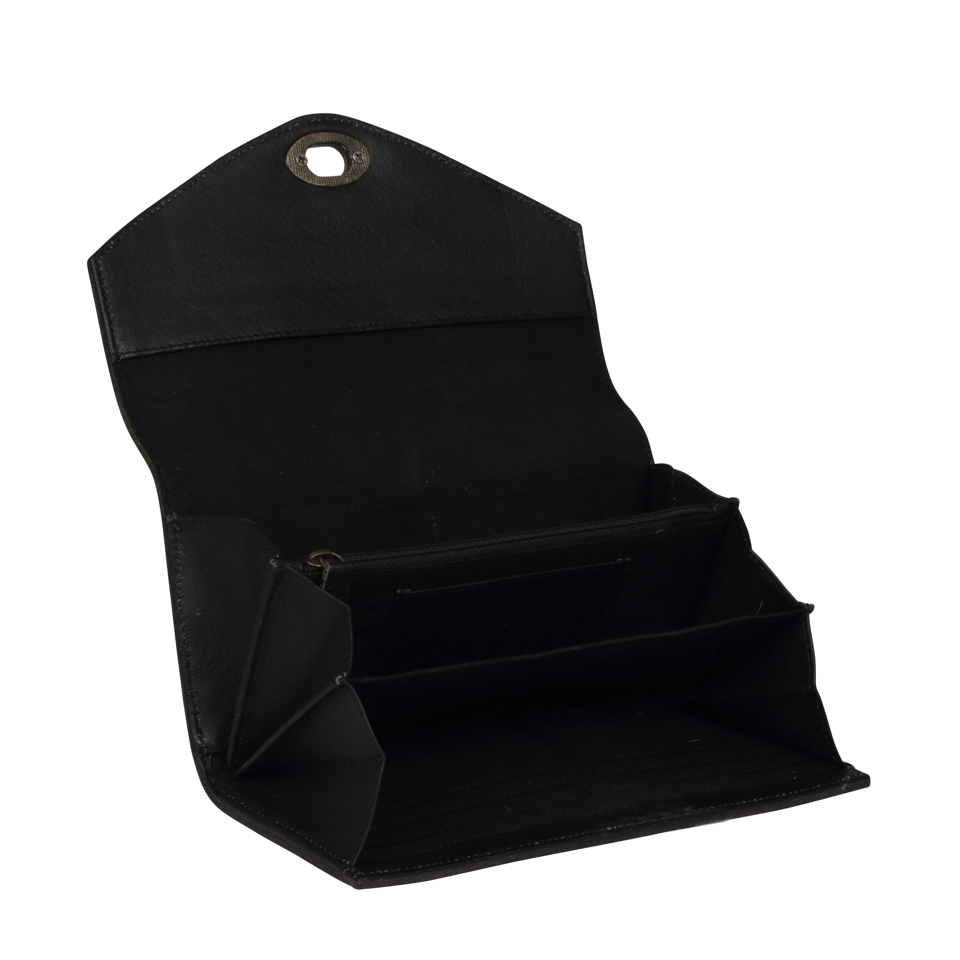 Advent Hand Tooled Leather Wallet With Rfid Protection And Card Slots