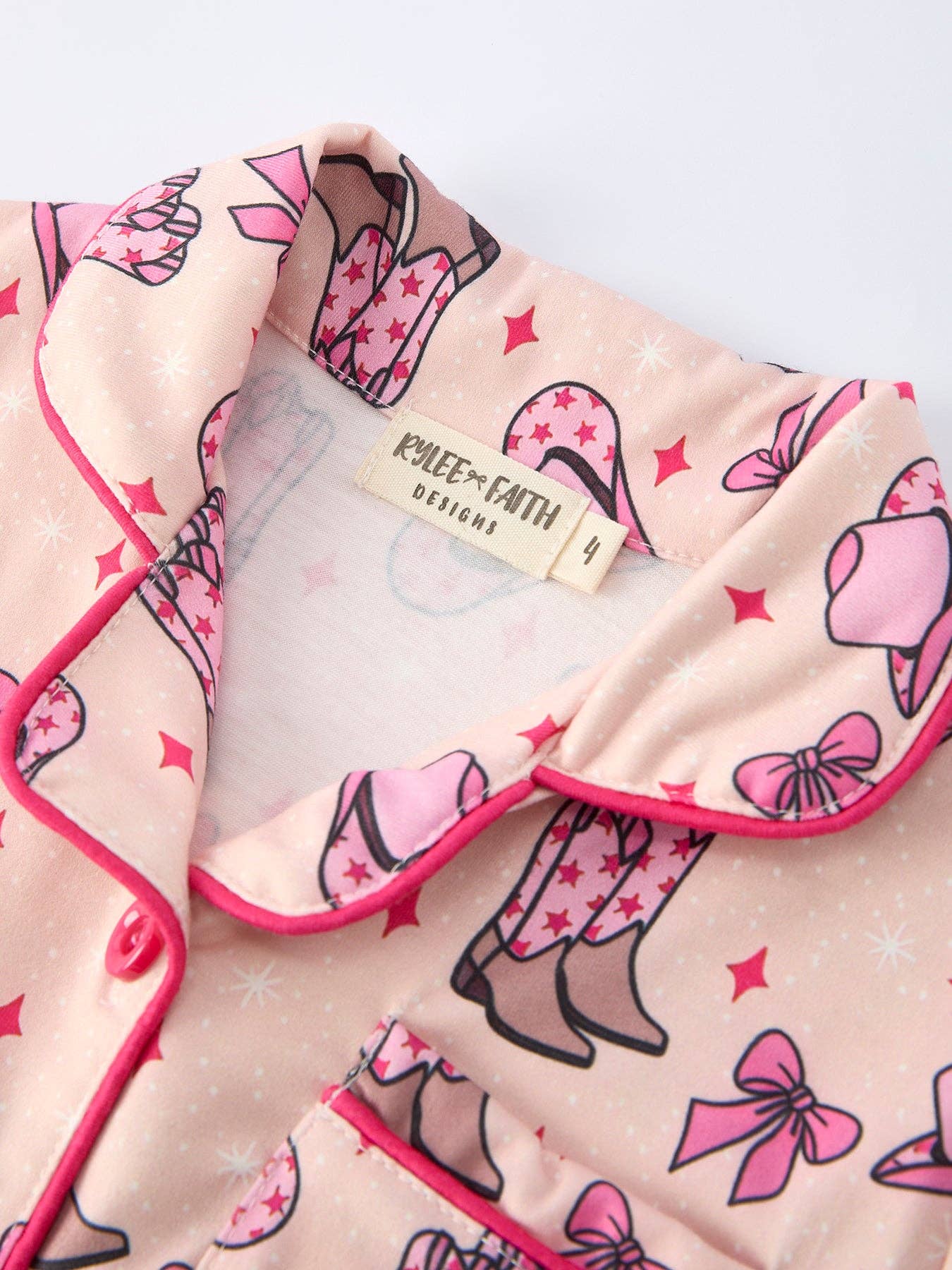 Mommy & Me Western Print Ruffle Pajama Set: MOM