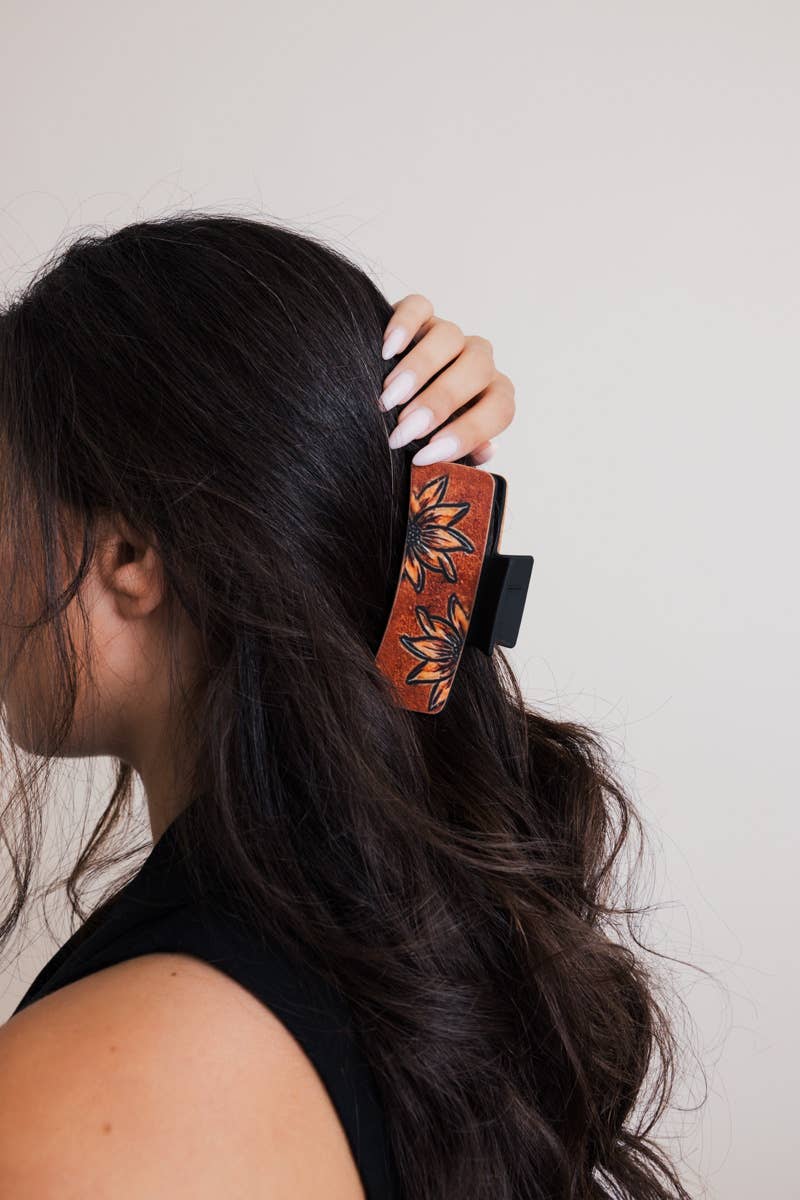 🌵 Western Bohemian Hair Claw Clips – Stylish and Unique: Aztec Sunset