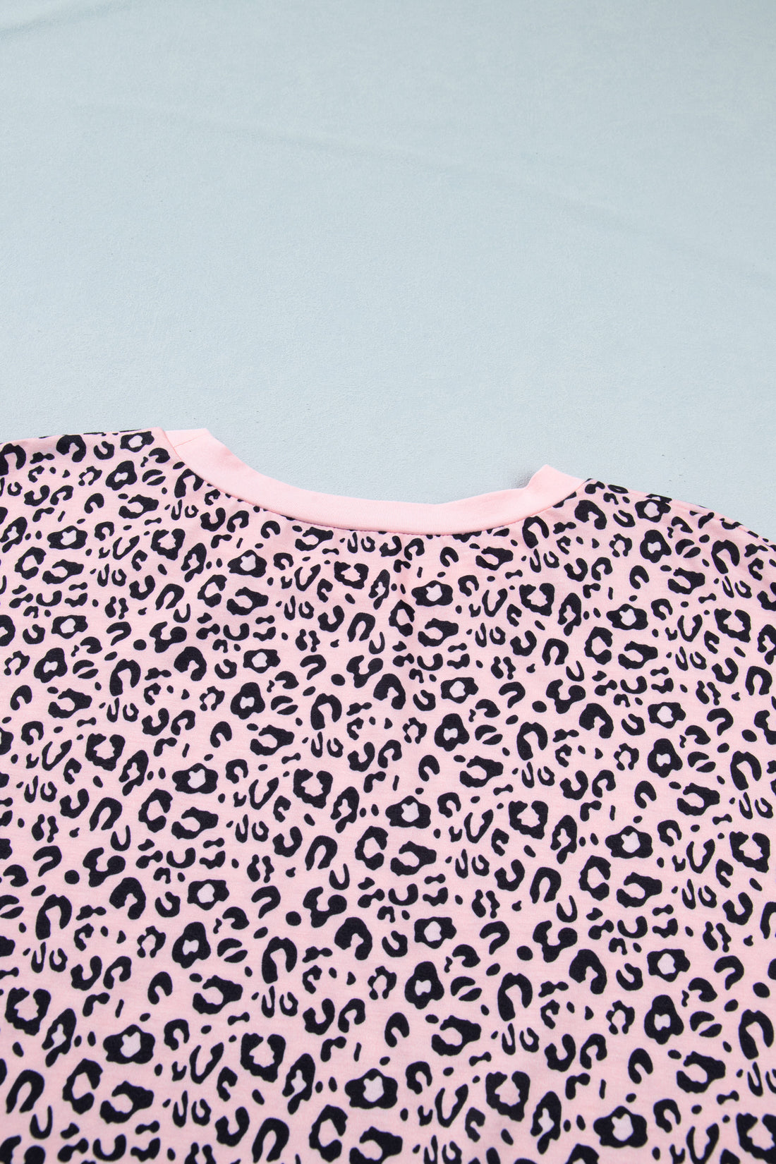 Pink Leopard Striped Contrast Patchwork Plus Size Tee