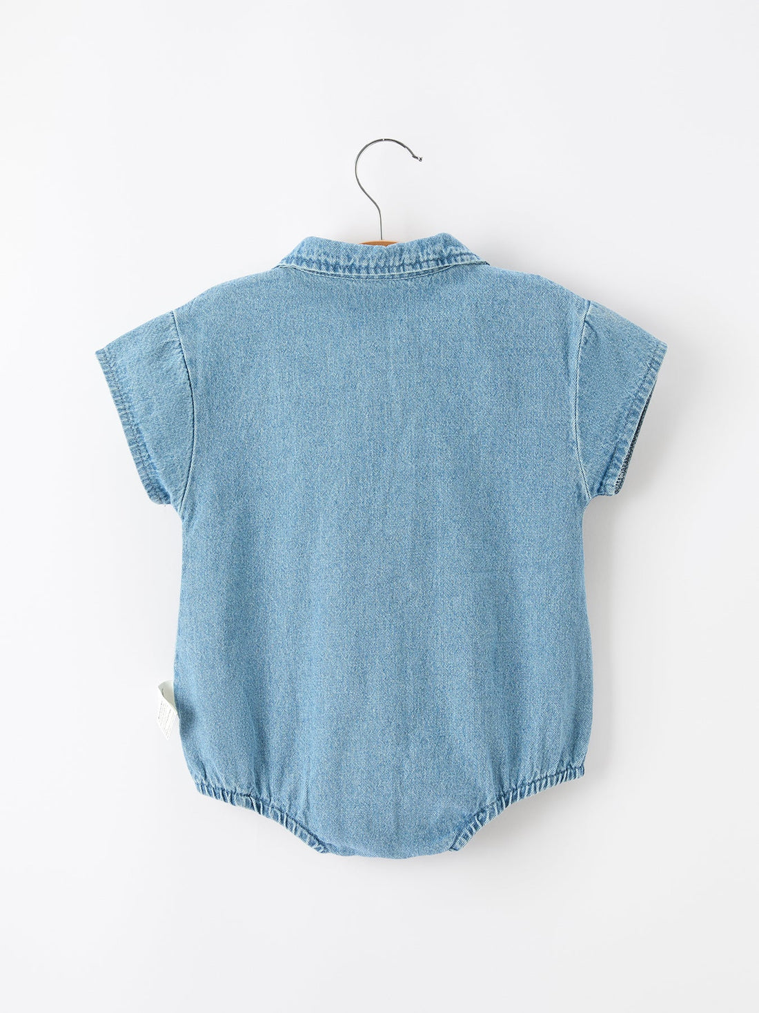 Baby Denim Romper Short Sleeve Polo Bodysuit