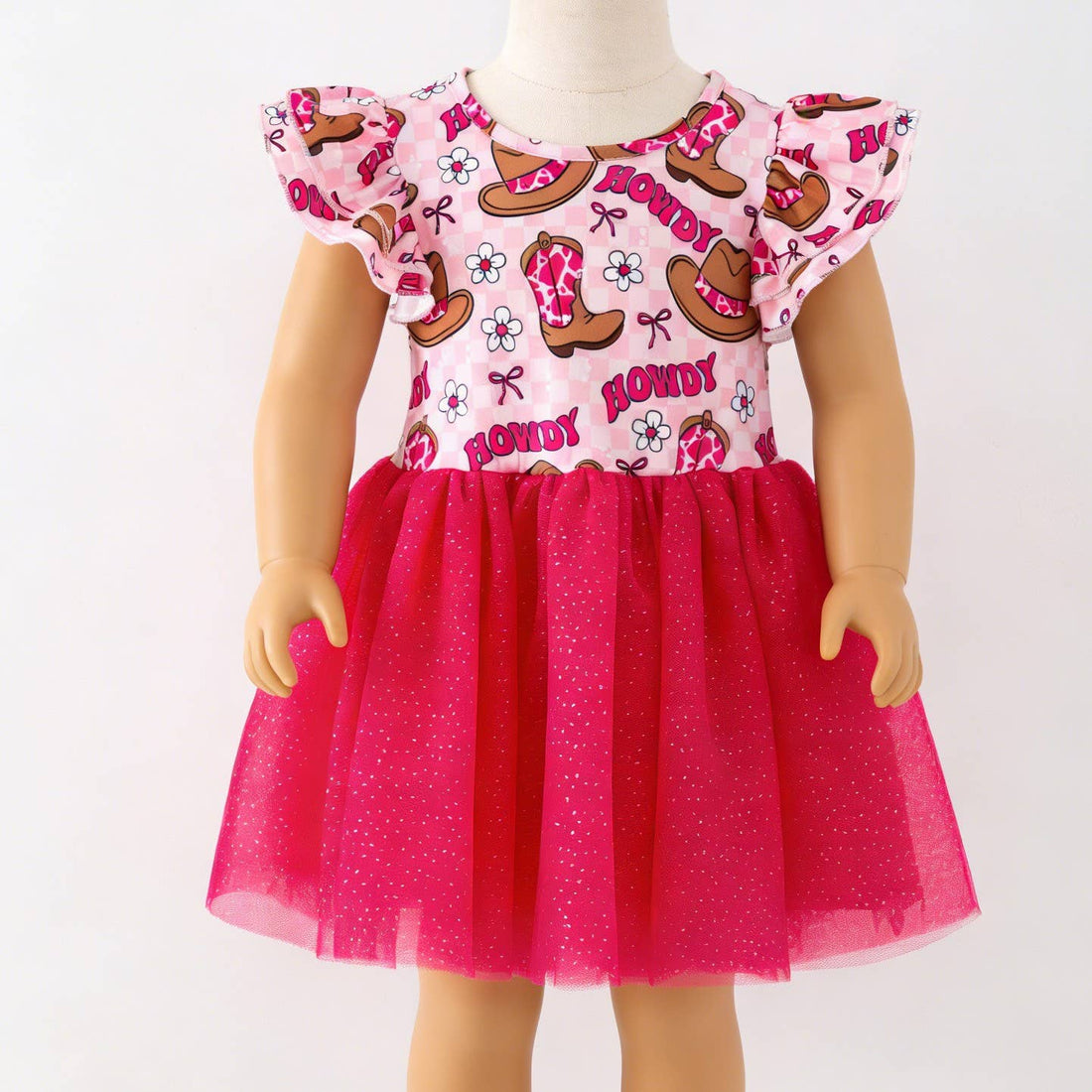 Hot Pink Howdy Tutu Girls Dress