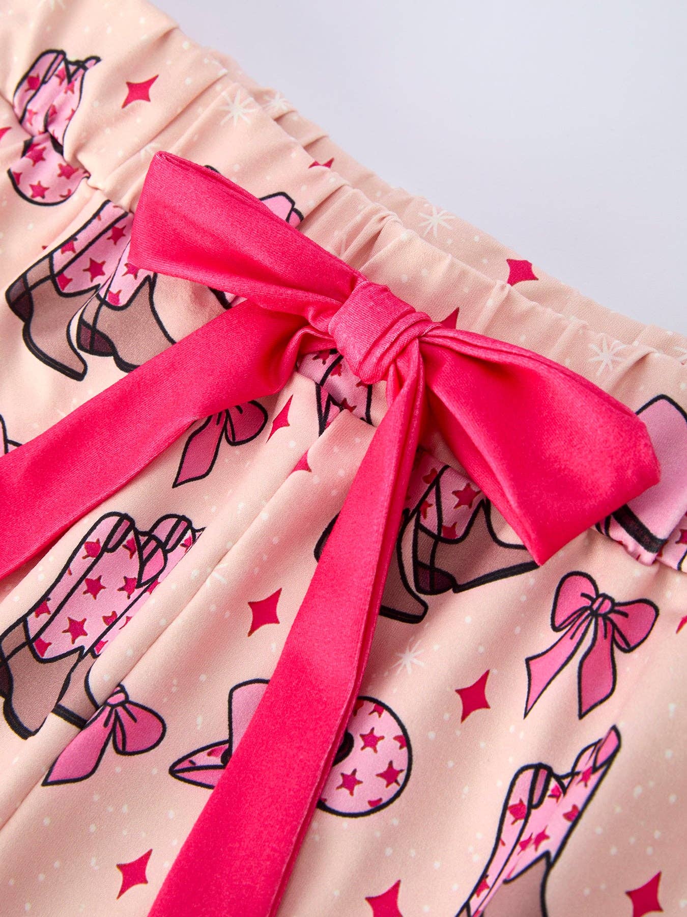 Mommy & Me Western Print Ruffle Pajama Set: MOM