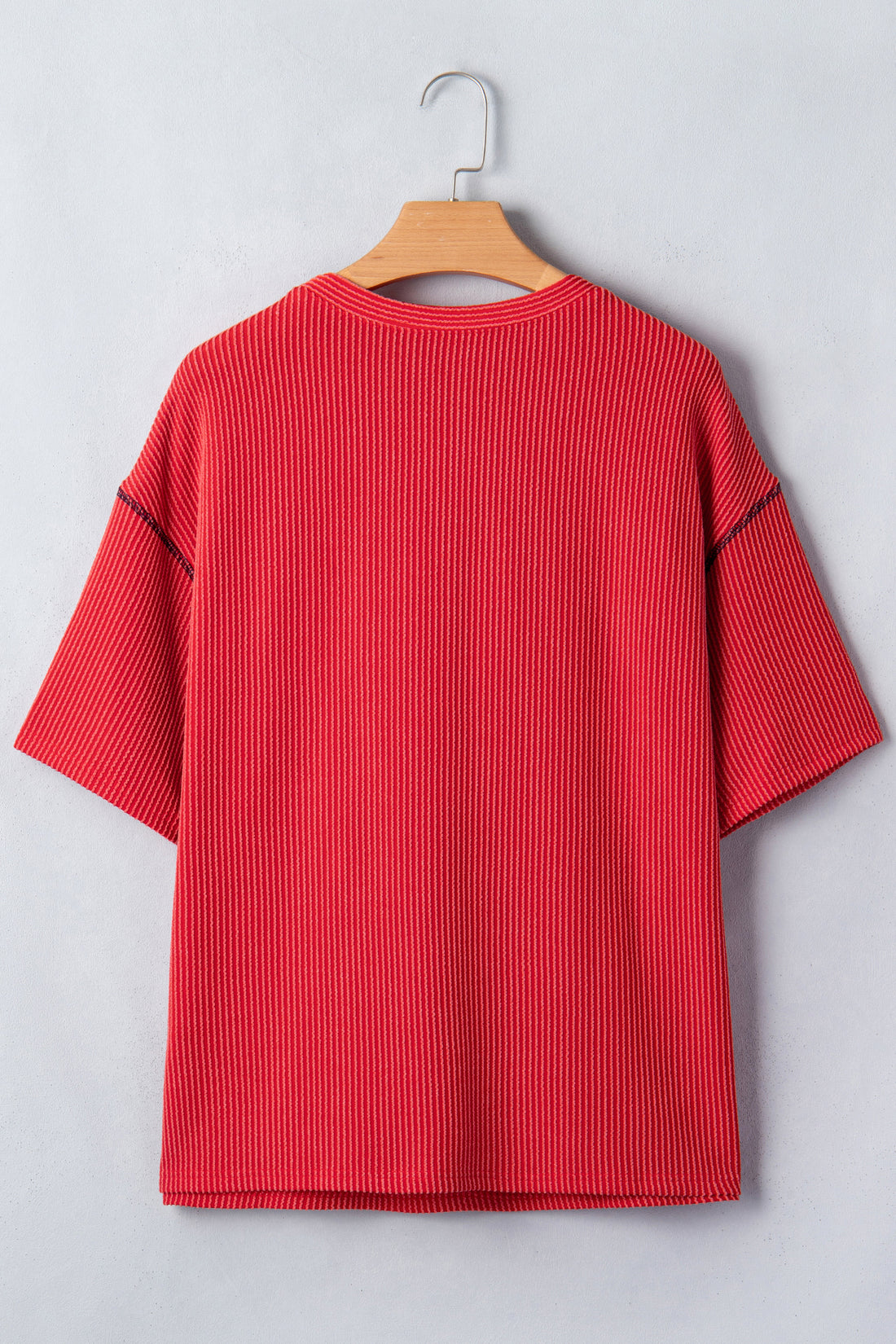Fiery Red USA Graphic Half Sleeve Loose Ribbed Top
