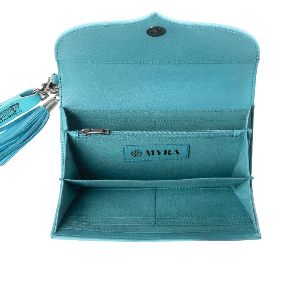 Myra Western Handtooled Leather Wallet Wildflower