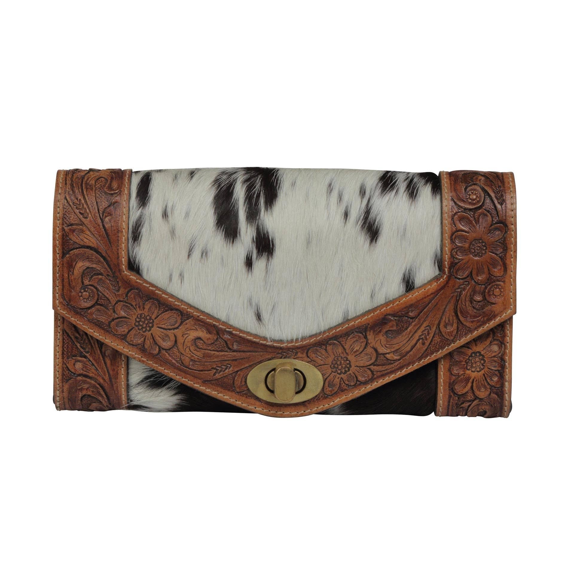Advent Hand Tooled Leather Wallet With Rfid Protection And Card Slots