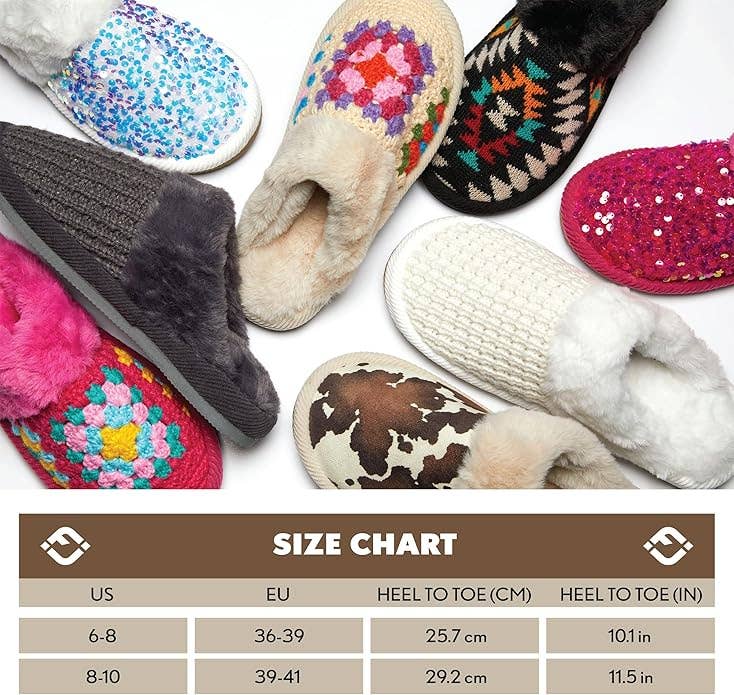 Womens Plush Cow Print Slippers Beige Sherpa Lined