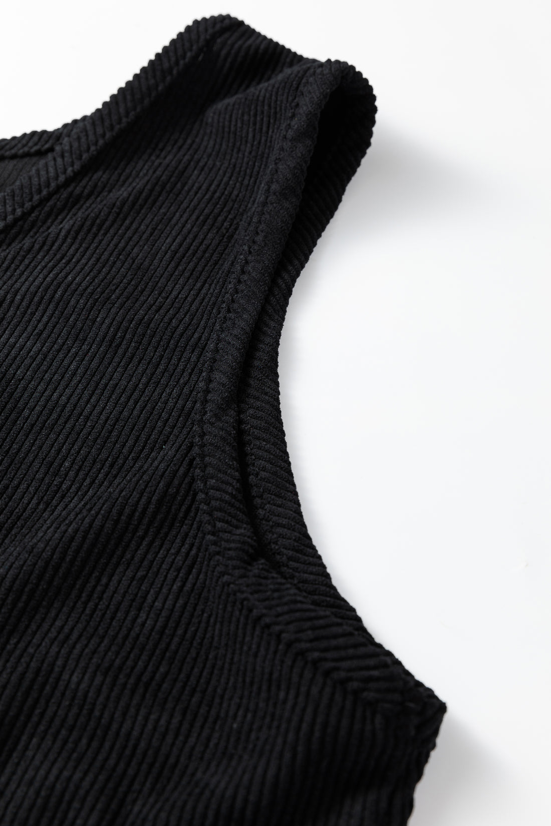 Black Plus Size Corduroy Patch Pocket Sleeveless Mini Dress