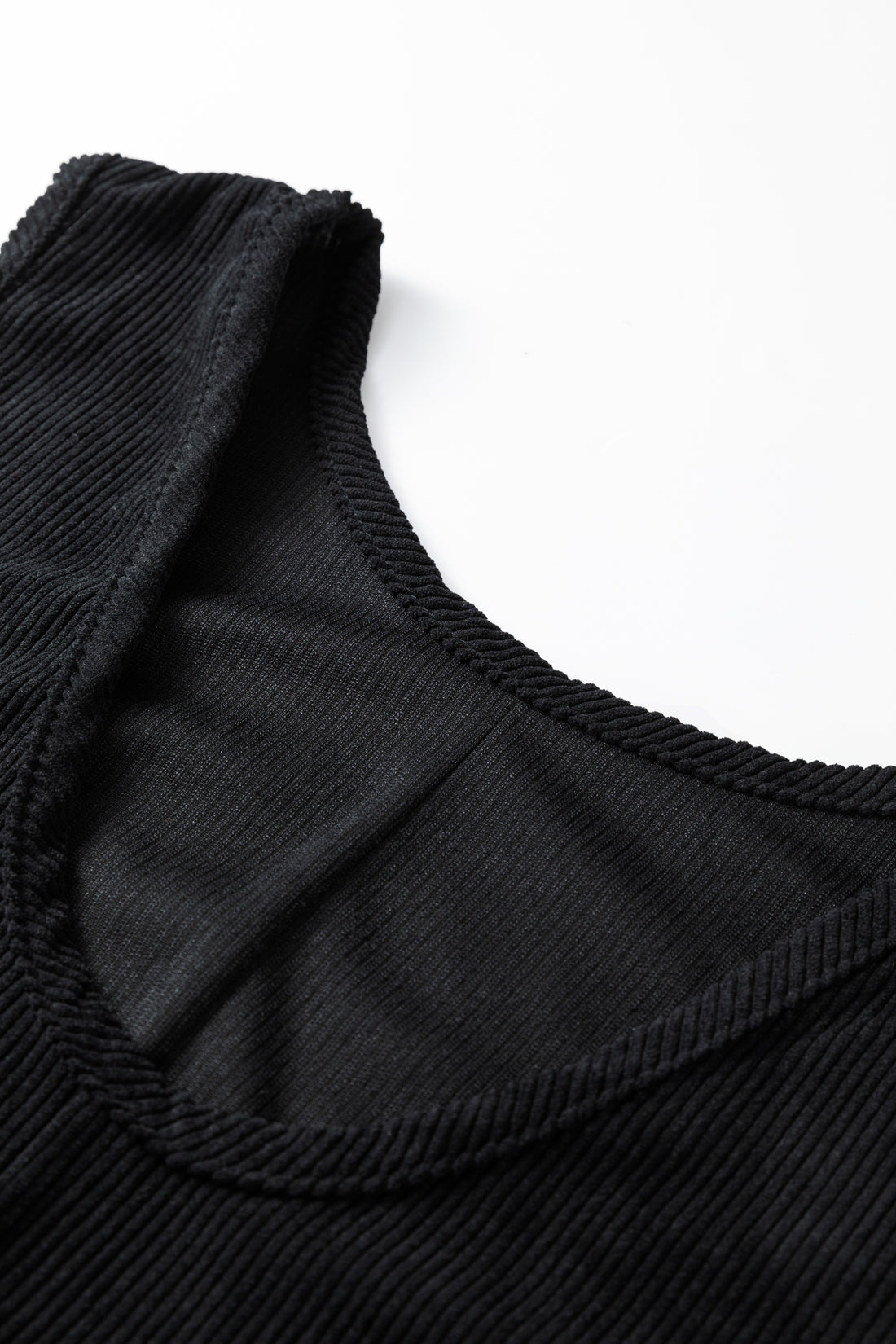 Black Plus Size Corduroy Patch Pocket Sleeveless Mini Dress
