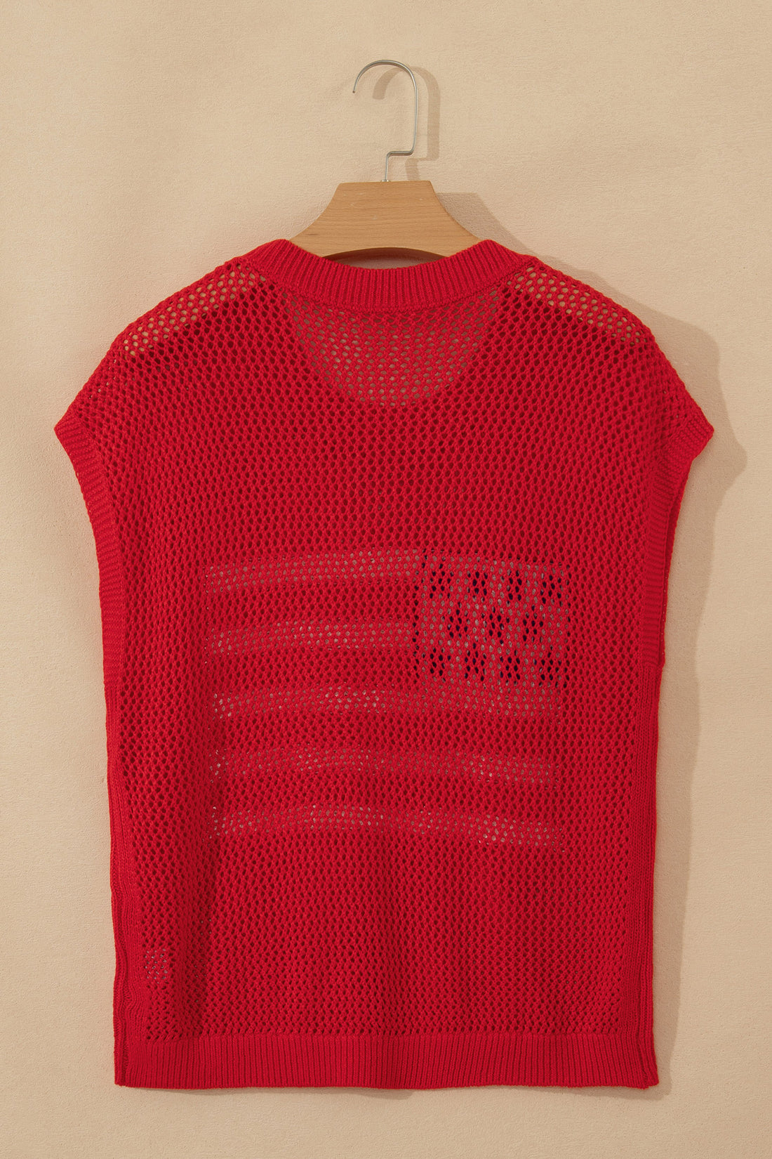 Fiery Red Flag Graphic Short Sleeve Sweater Top