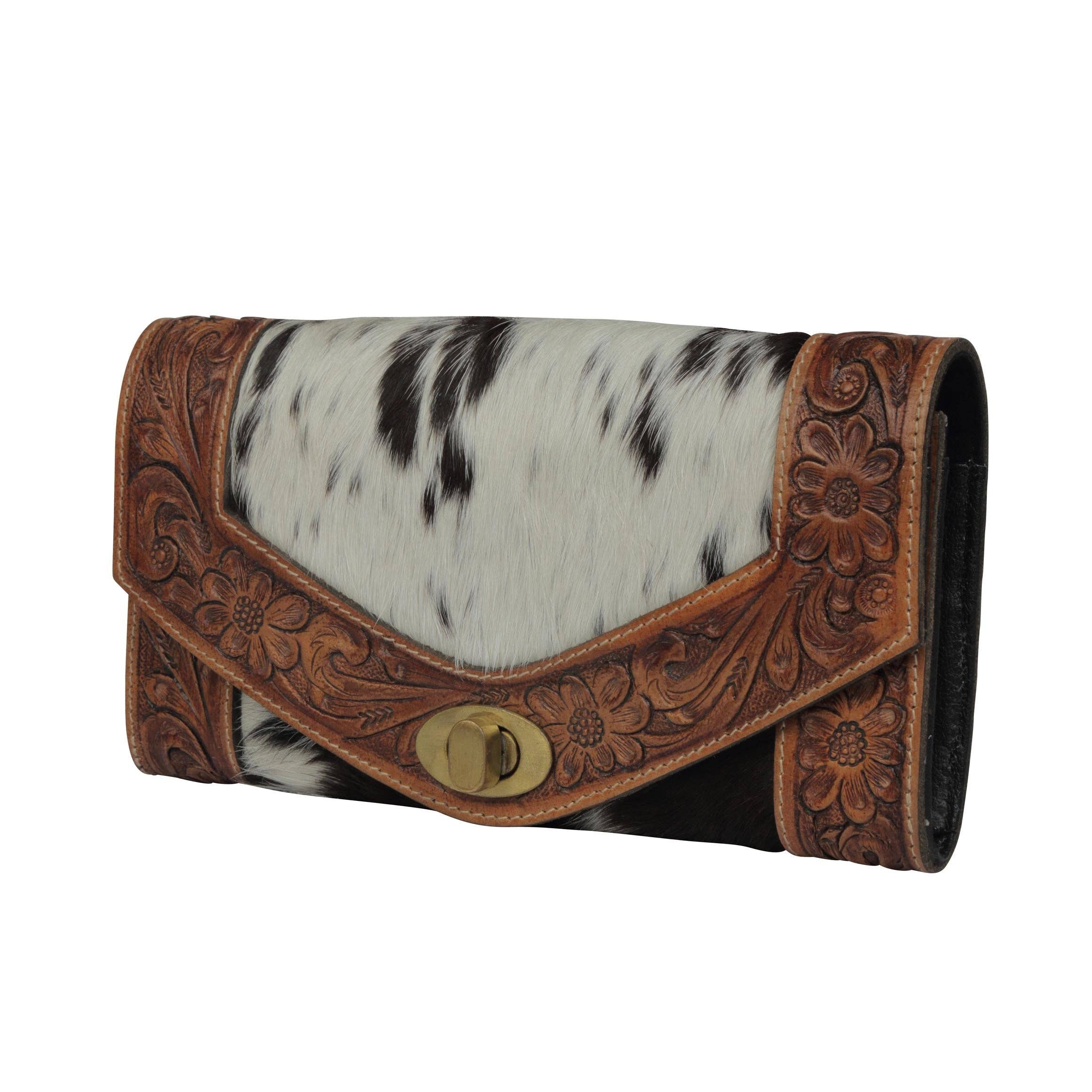 Advent Hand Tooled Leather Wallet With Rfid Protection And Card Slots