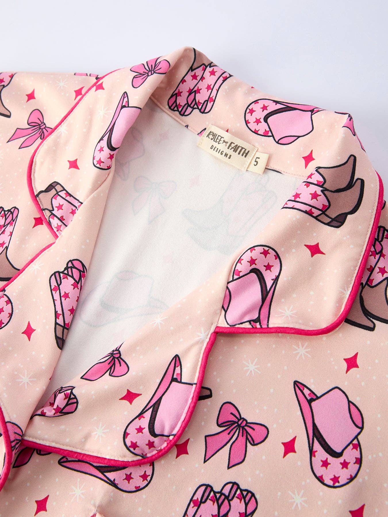 Mommy & Me Western Print Ruffle Pajama Set: MOM
