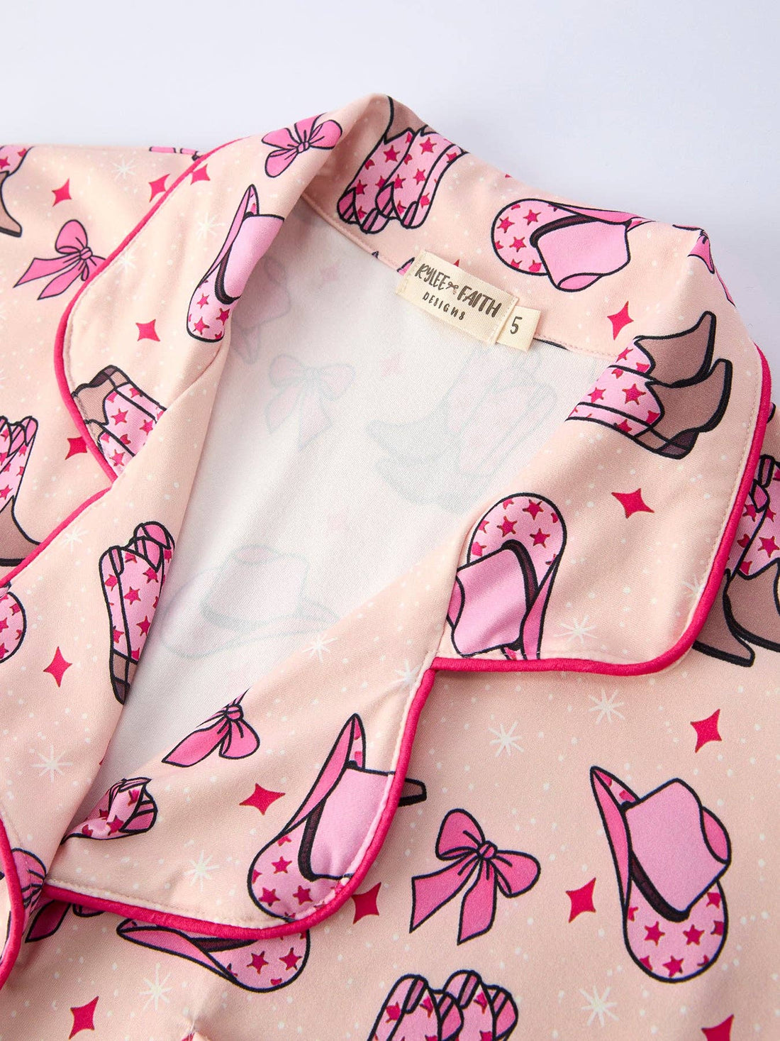 Mommy & Me Western Print Ruffle Pajama Set: MOM