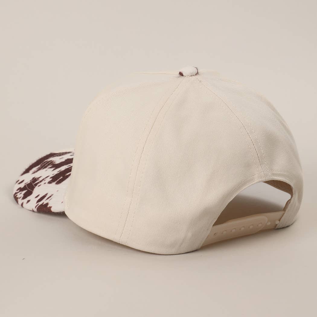 COW GIRL Embroidered Animal Print Trucker Hat