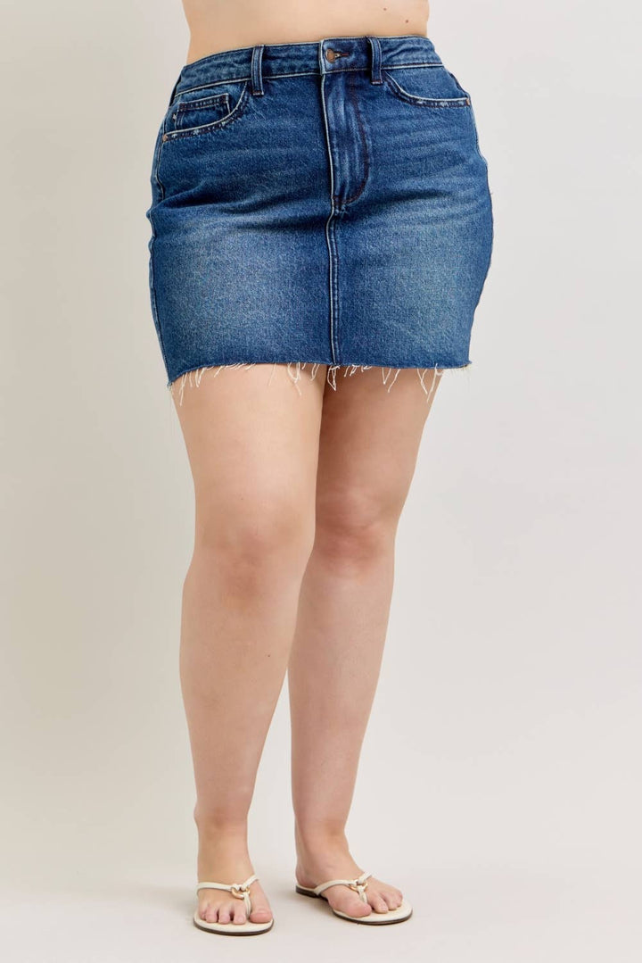 Judy Blue High Waisted Rigid Magic Skirt - PLUS
