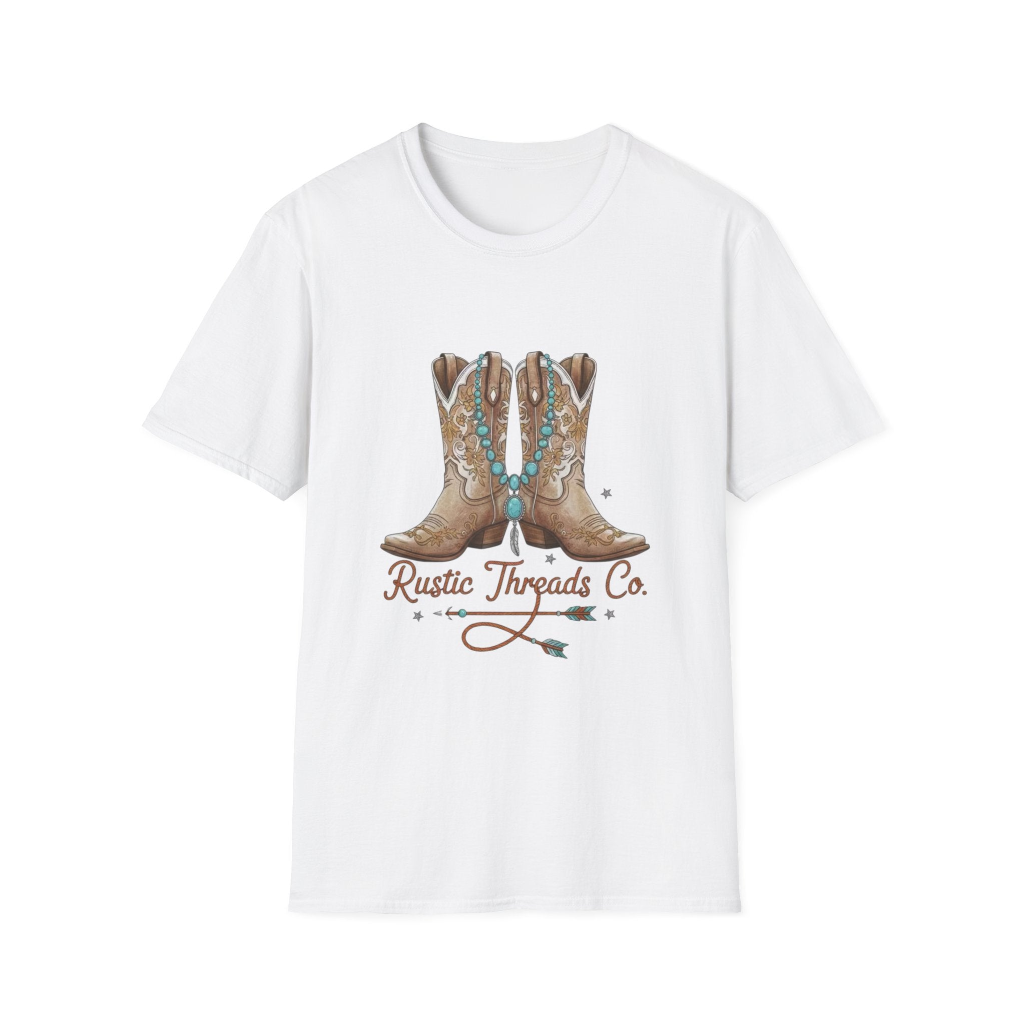Cowgirl Boots Graphic T-Shirt — "Rustic Threads Co." Western Tee