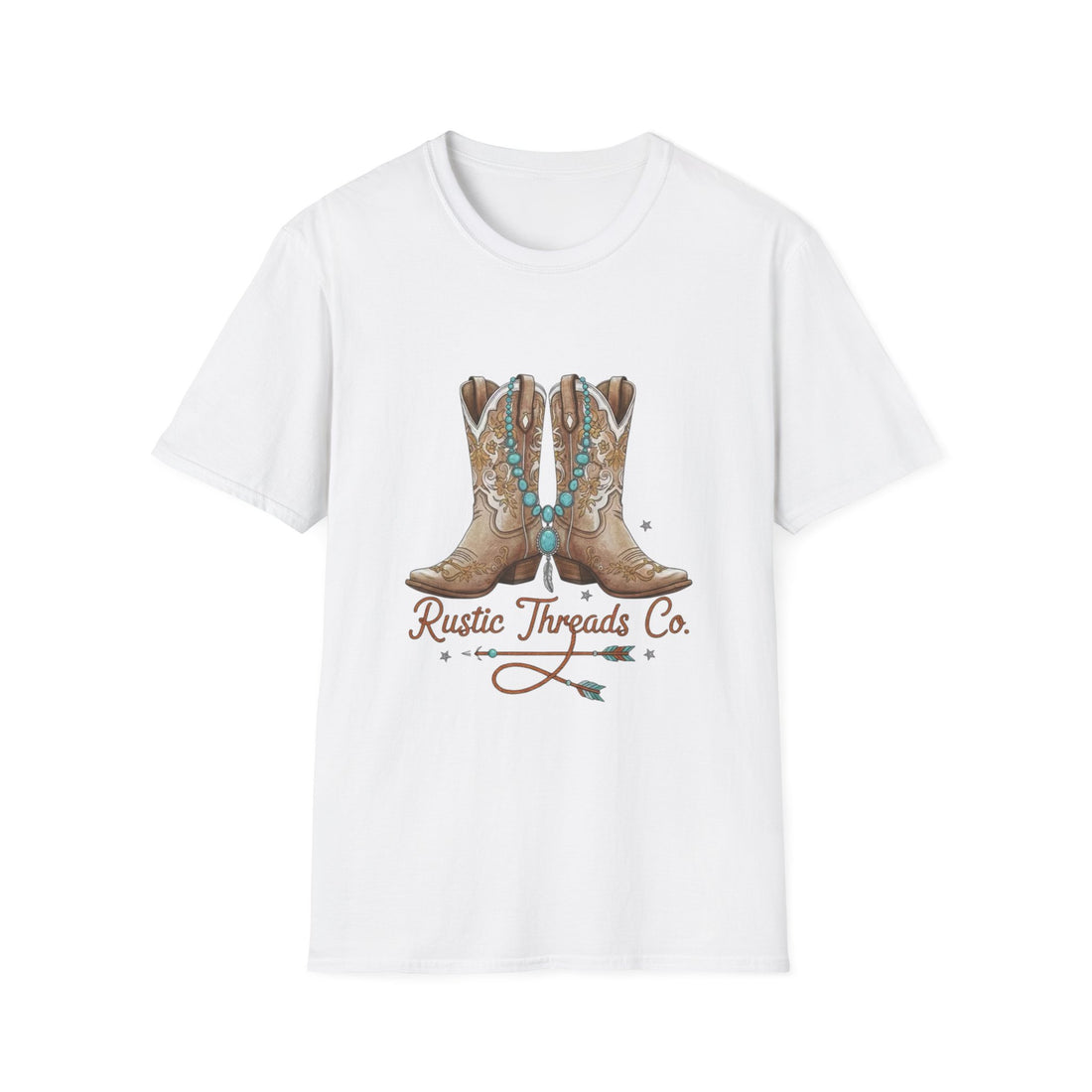 Cowgirl Boots Graphic T-Shirt — "Rustic Threads Co." Western Tee