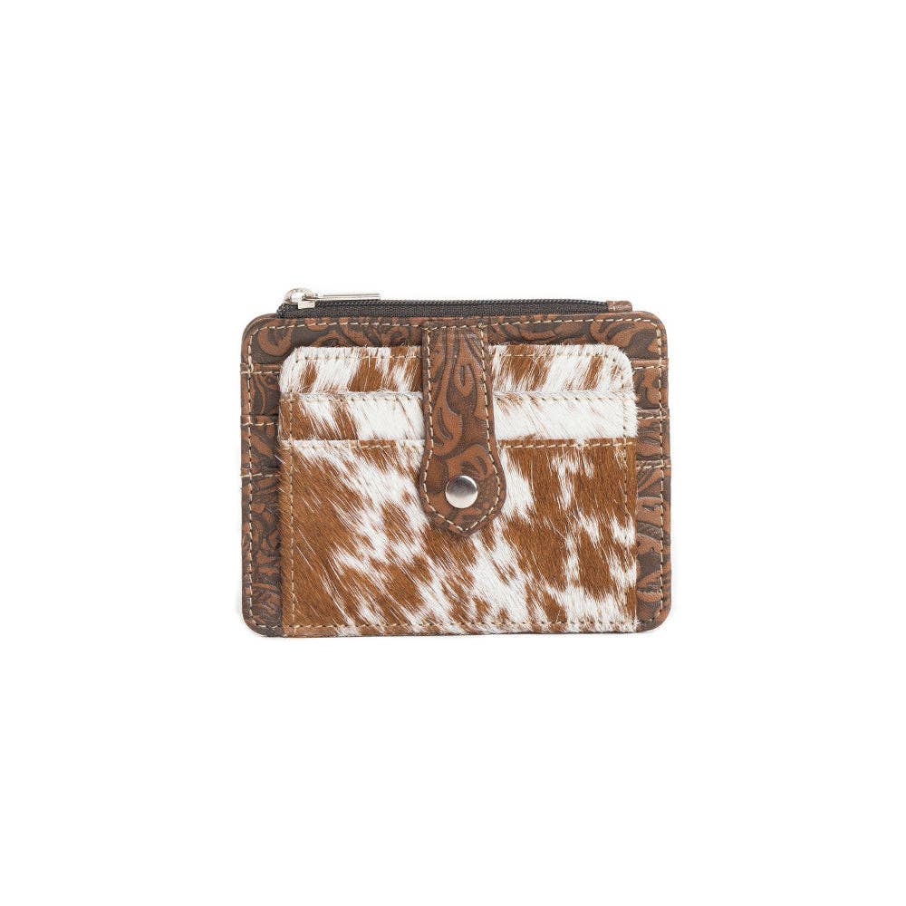 Wonder Trail Compact Caramel Leather Credit Card Wallet With ID Panel