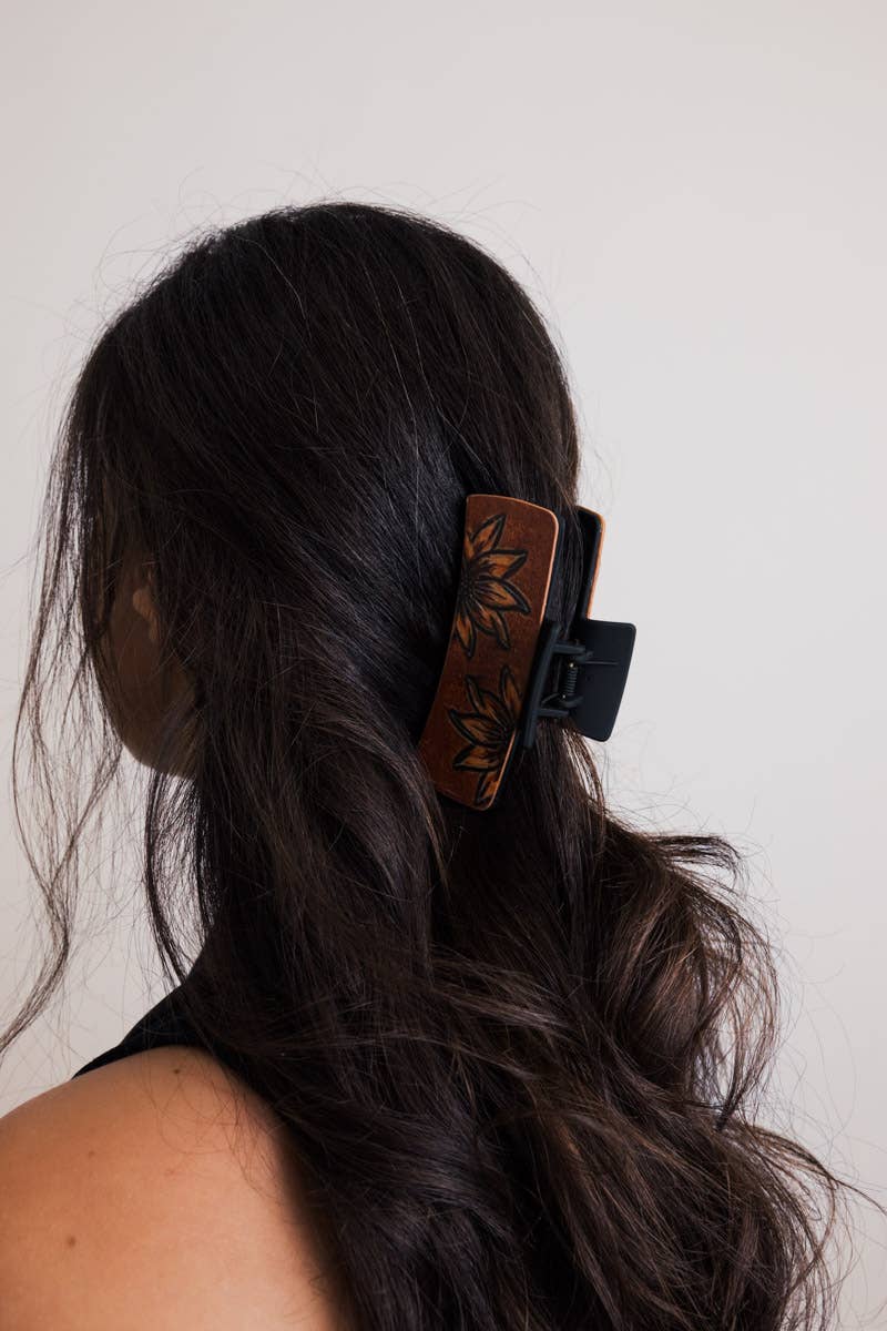 🌵 Western Bohemian Hair Claw Clips – Stylish and Unique: Aztec Sunset