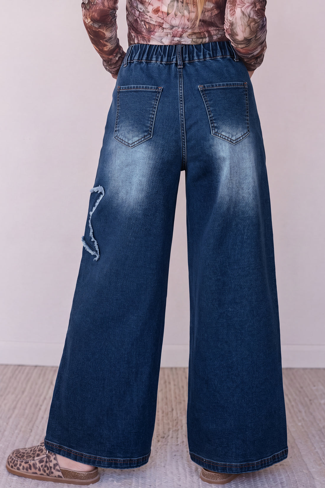 Ashleigh Blue Star Decorated Wide Leg Jeans