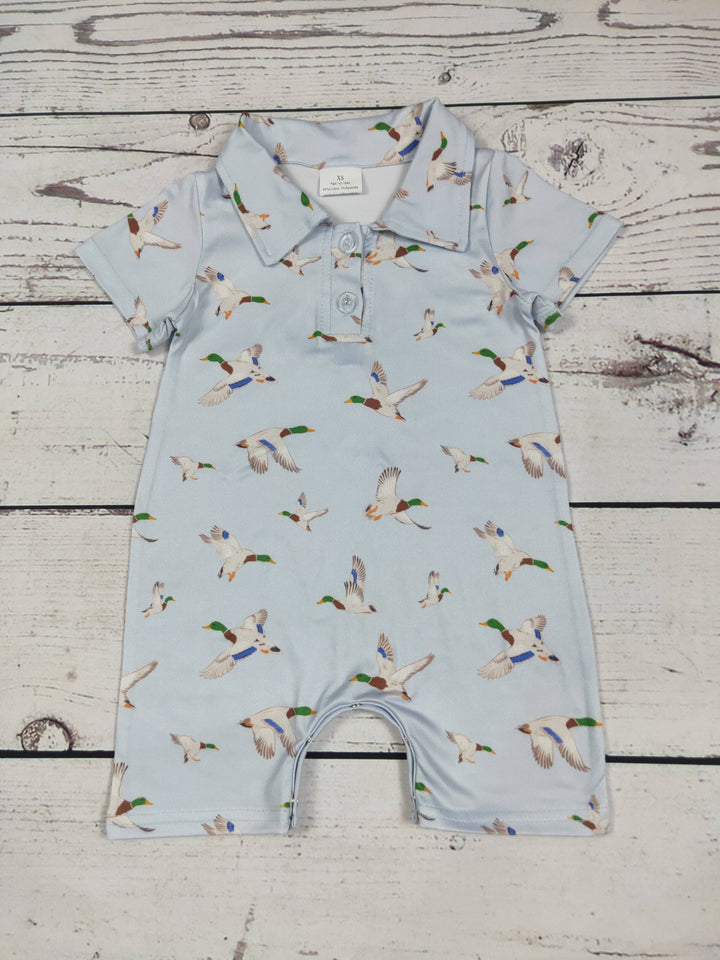 Duck Printed Baby Boy Romper