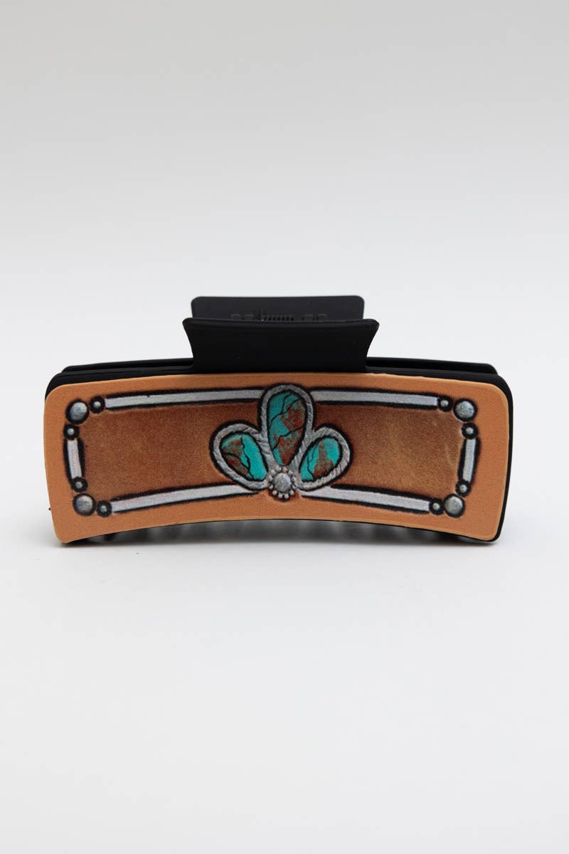 🌵 Western Bohemian Hair Claw Clips – Stylish and Unique: Highland Flora