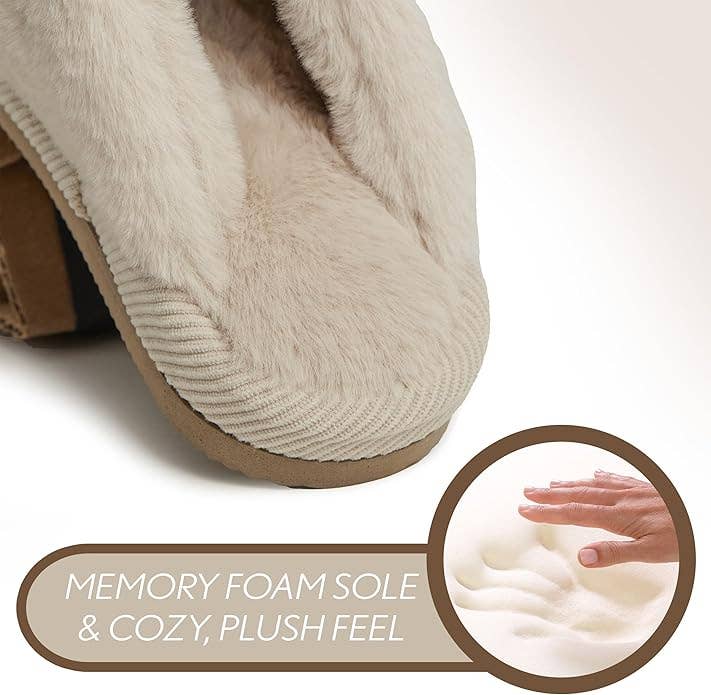 Womens Plush Cow Print Slippers Beige Sherpa Lined