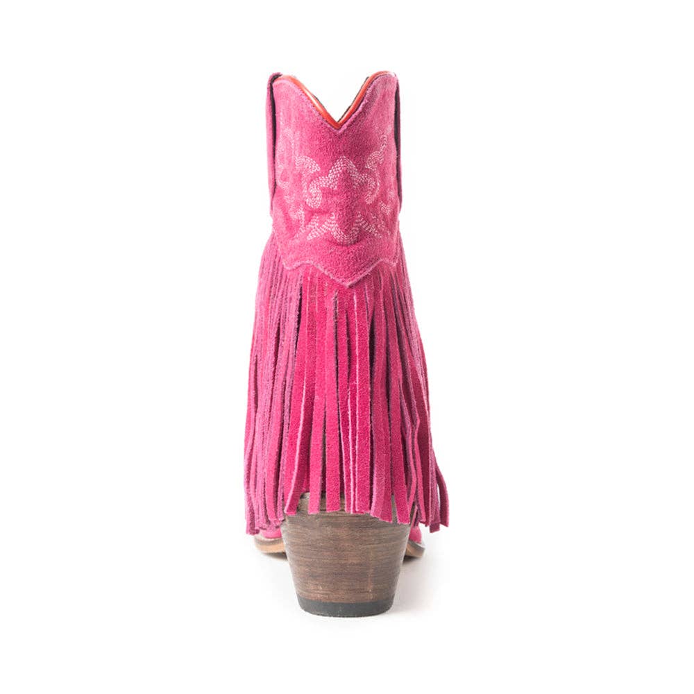 Myra Bag Real Suede Leather Rodeo Ride Booties In Pink