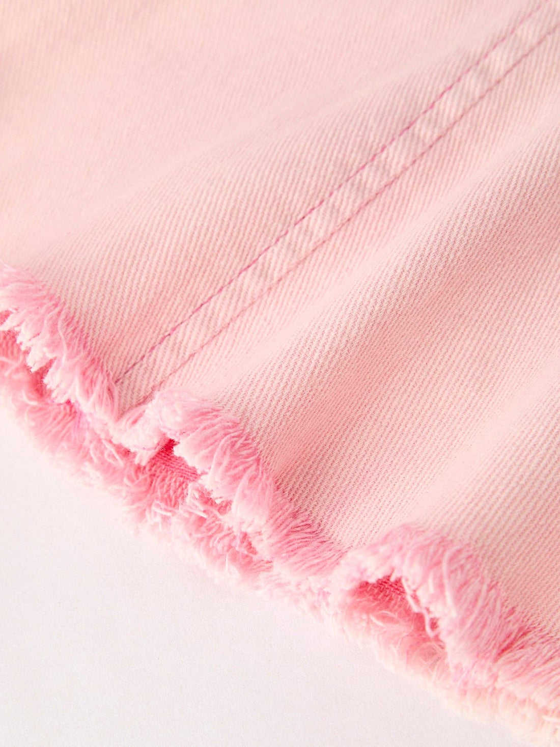 Pink Bell Bottom Jeans With Cargo Pockets And Frayed Hem Detail