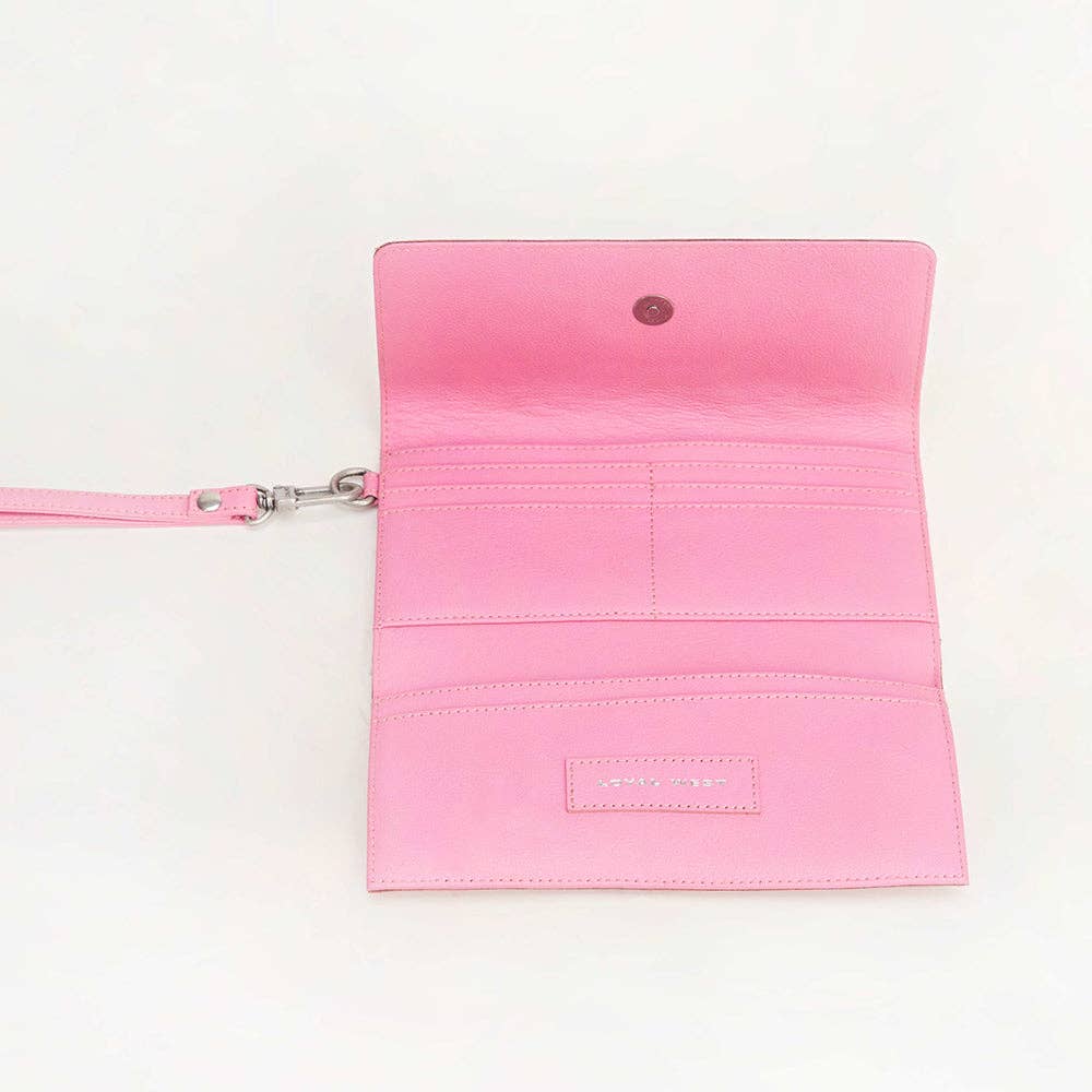 Loyal West Drover Wallet Pink Handtooled Leather Calfskin Single