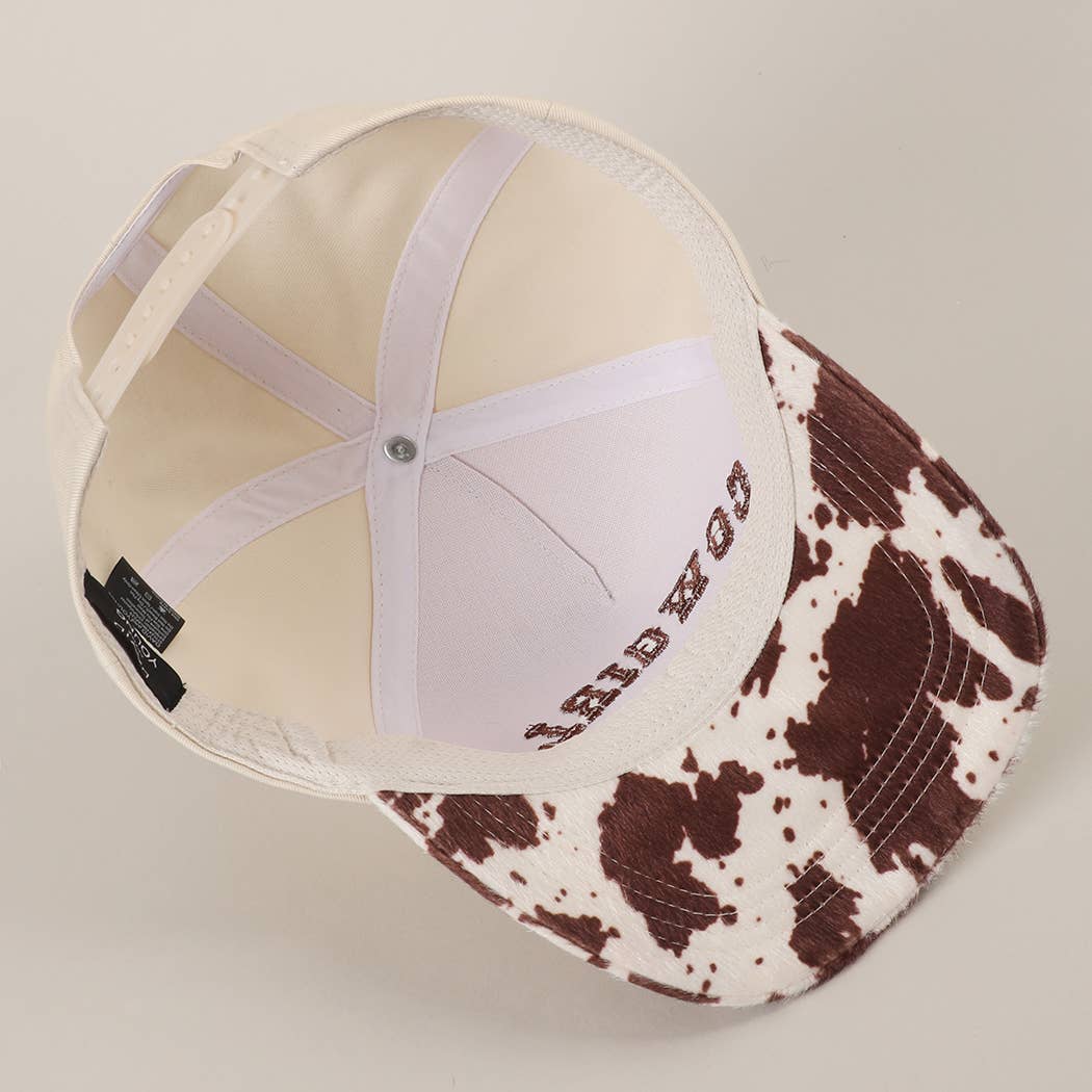 COW GIRL Embroidered Animal Print Trucker Hat