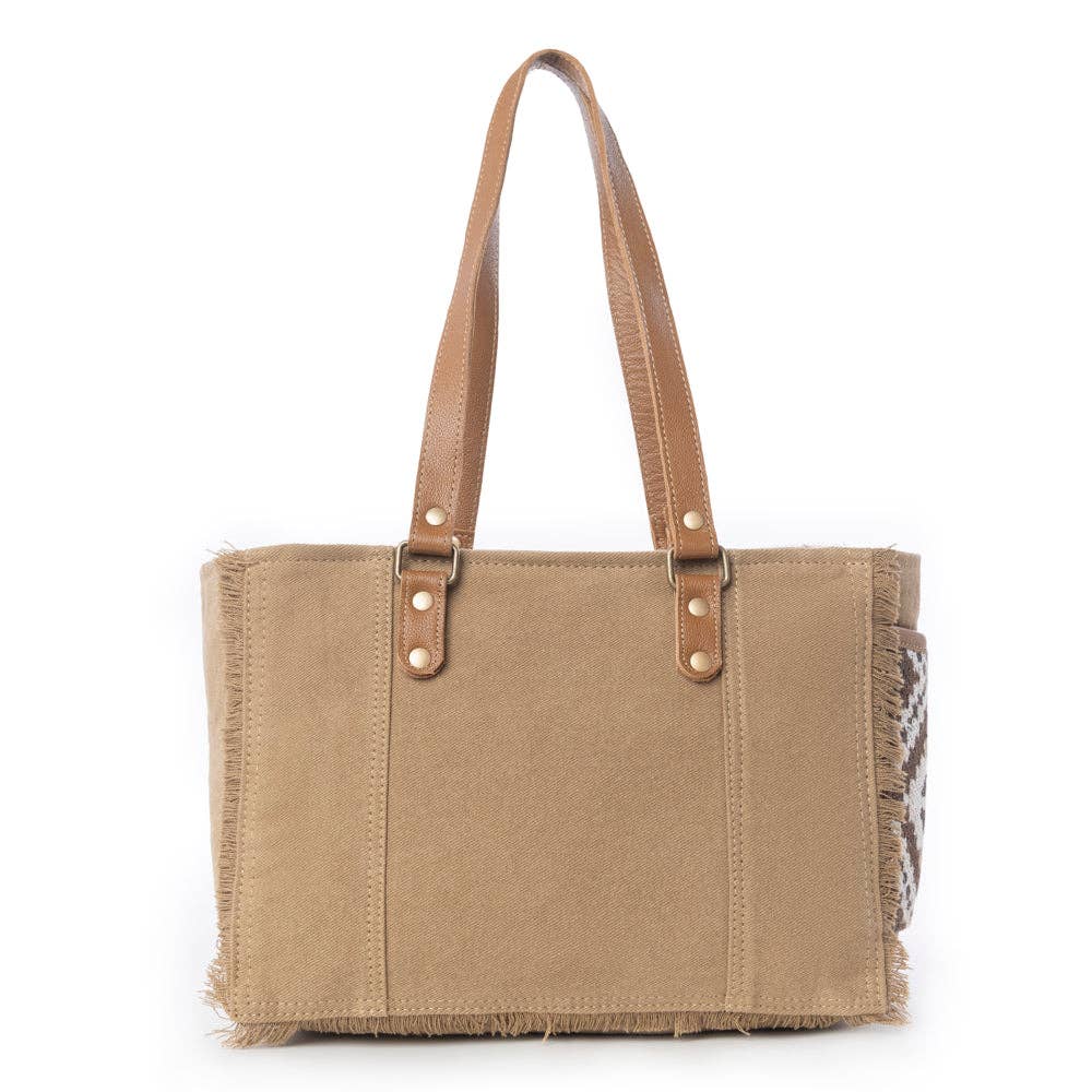 Myra Bag Elisa Natural Cowhide Canvas Small Crossbody Bag For Women