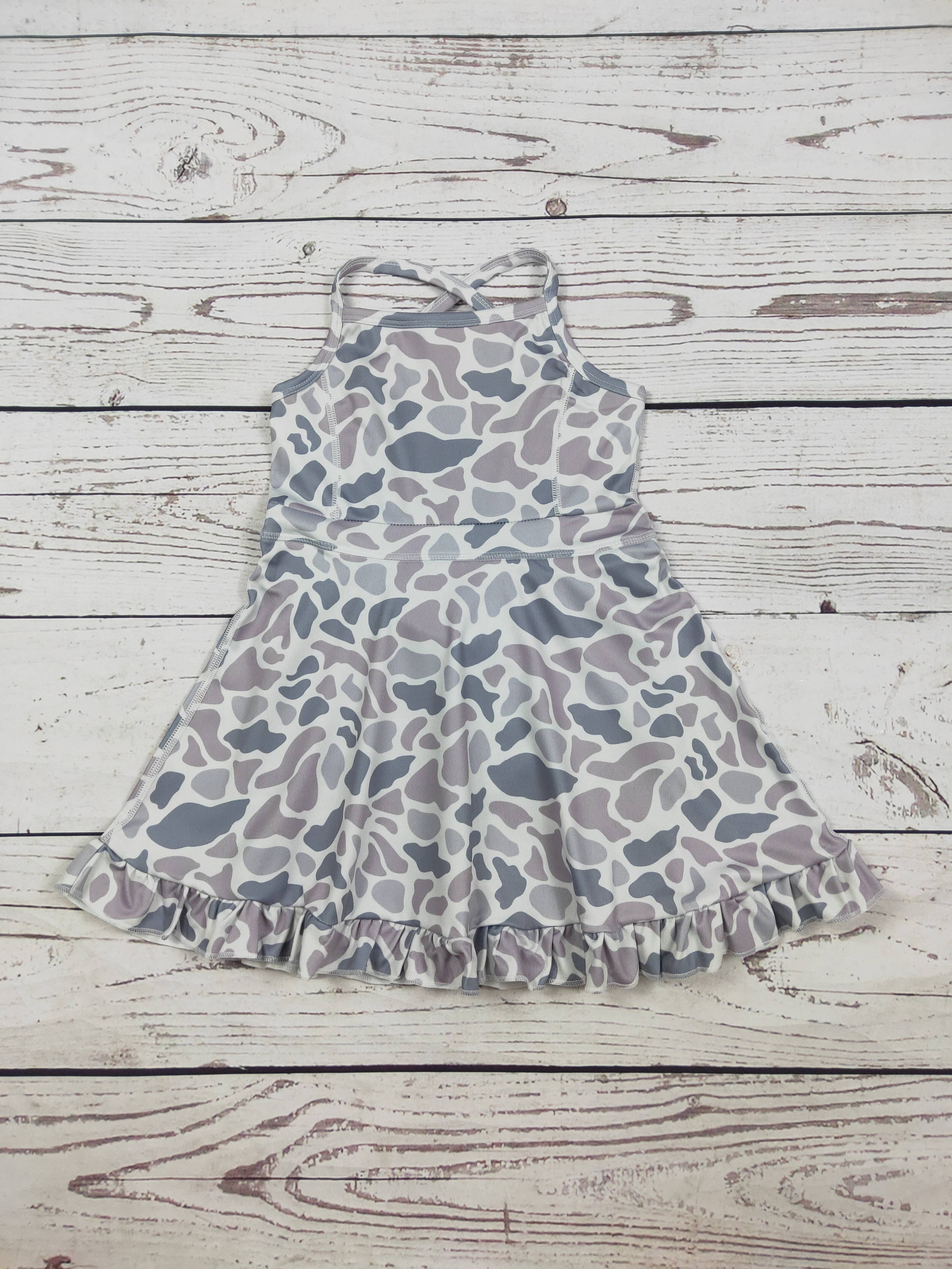 Girls Camouflage Printed Athletic Dresses