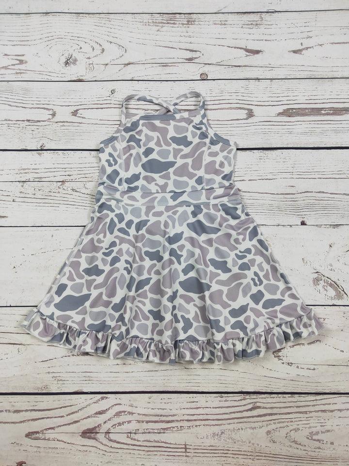 Girls Camouflage Printed Athletic Dresses
