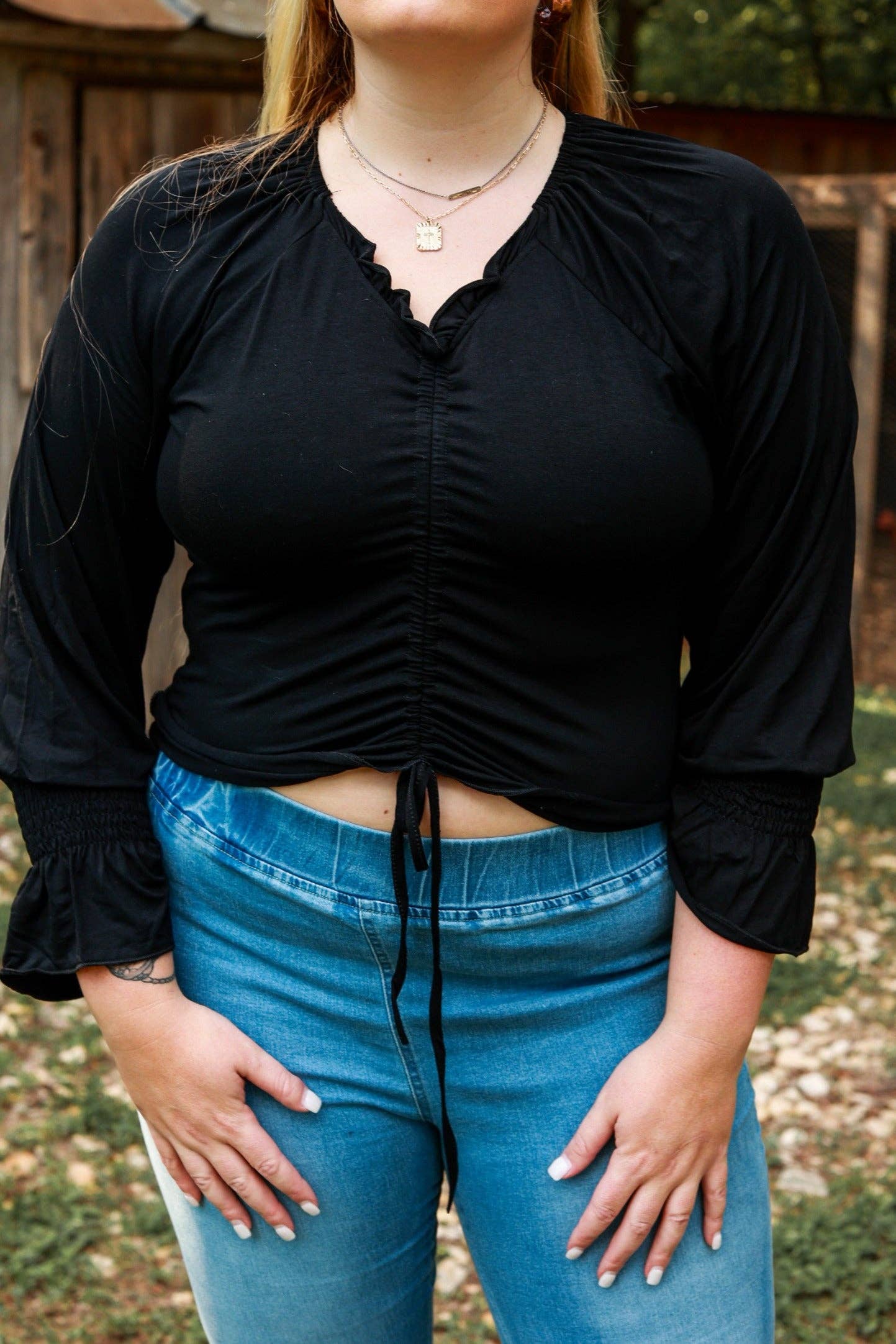 Let's Go Ladies Contemporary Top in Black: Black / 2X-Large