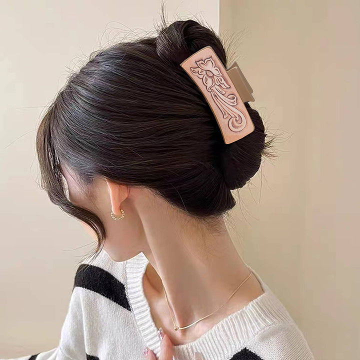 Retro Western Cowboy Faux Leather Hair Claw Clip