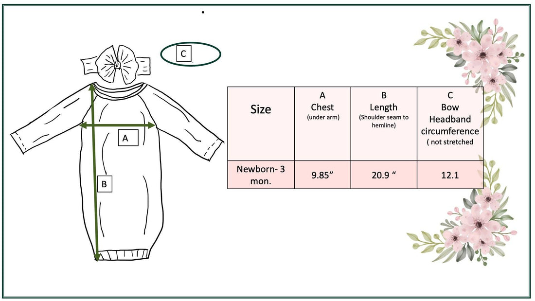 Infant Girls Botanical Ecru Baby Gown: 0-3 Months