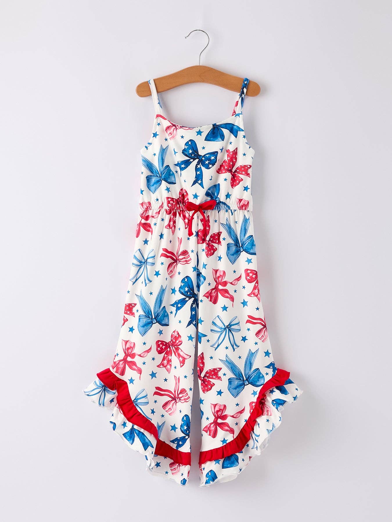 4th of july Bow Print Jumpsuit: