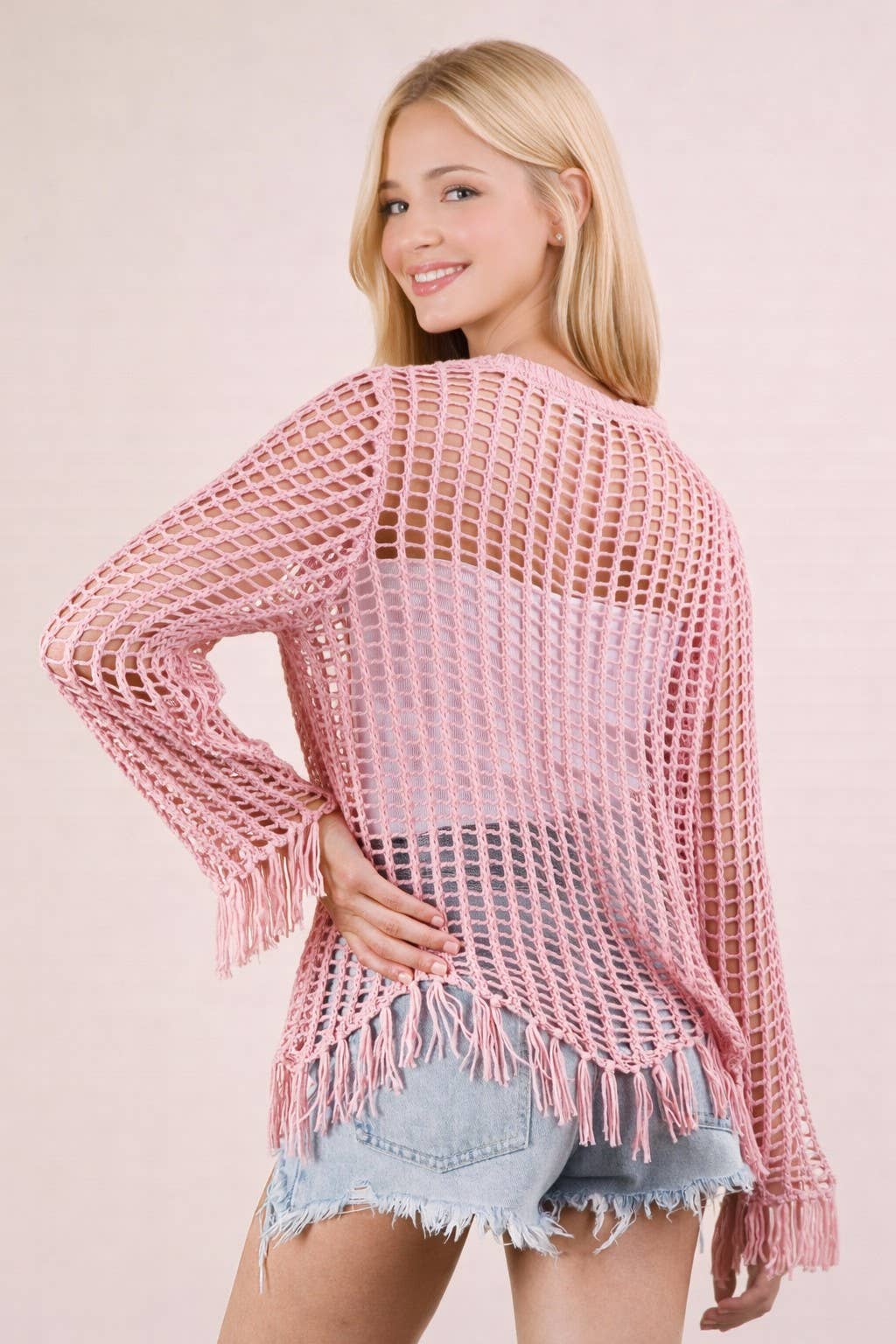 Oversized Net Summer Crochet Knit Sweater Top