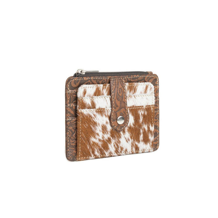 Wonder Trail Compact Caramel Leather Credit Card Wallet With ID Panel