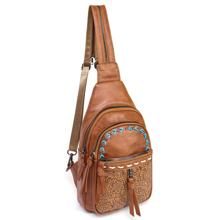 Multi Pockets Western Sling Bag