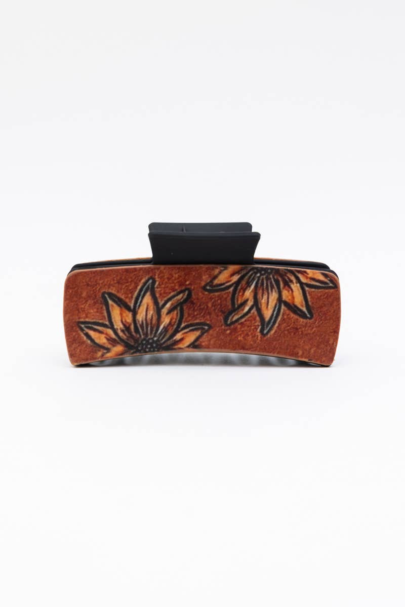 🌵 Western Bohemian Hair Claw Clips – Stylish and Unique: Highland Flora